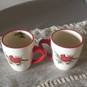 Cardinal Red Bird Coffee Cups set of 2